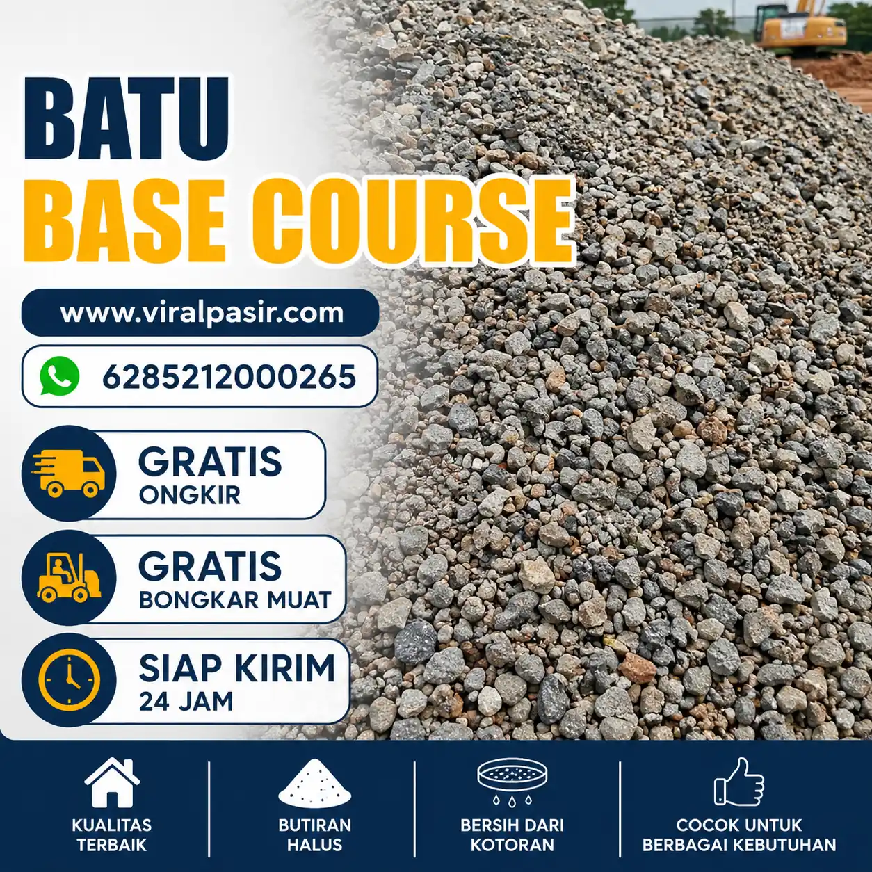 jual batu base course murah di jabodetabek siap kirim 24 jam 2026