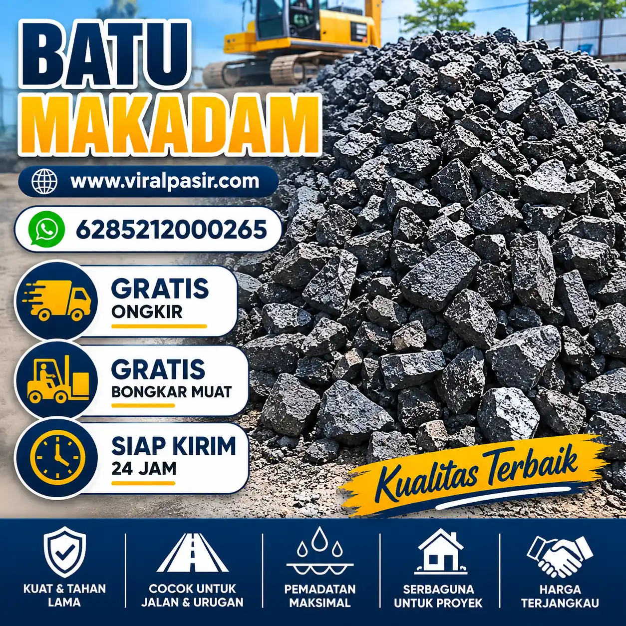 jual batu makadam murah di jabodetabek siap kirim 24 jam 2026
