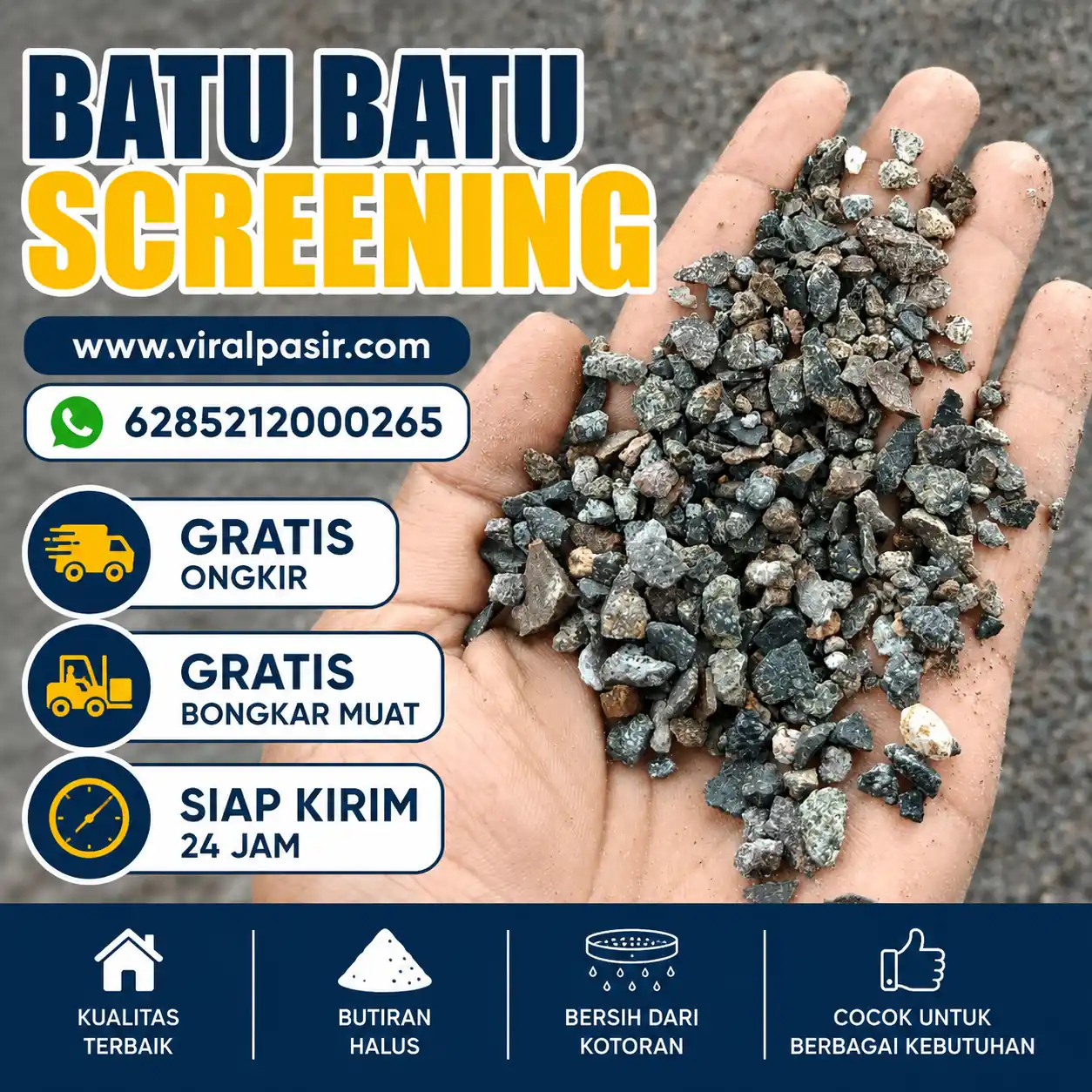 jual batu screening murah di jabodetabek siap kirim 24 jam 2026