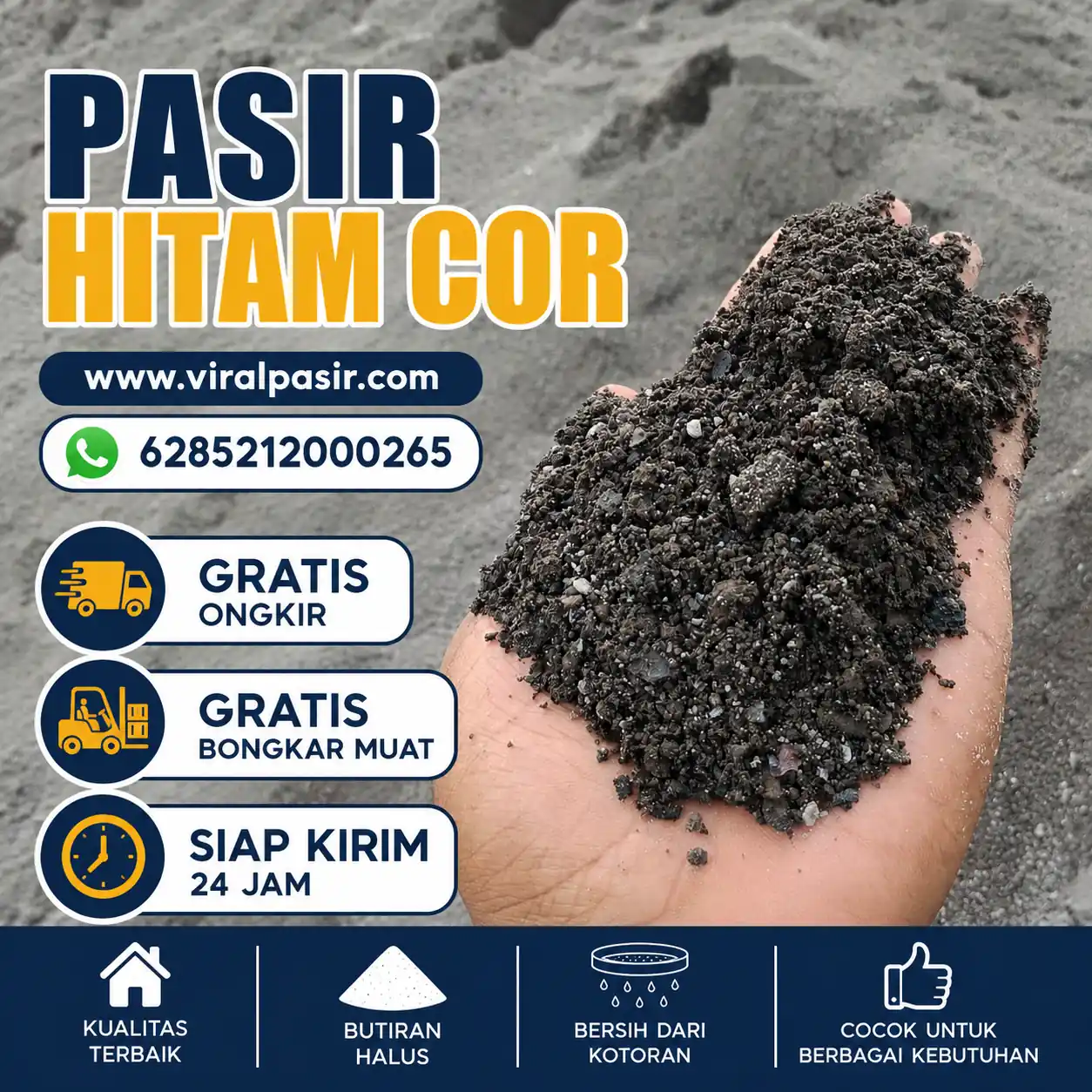 jual pasir hitam cor murah di jabodetabek siap kirim 24 jam 2026