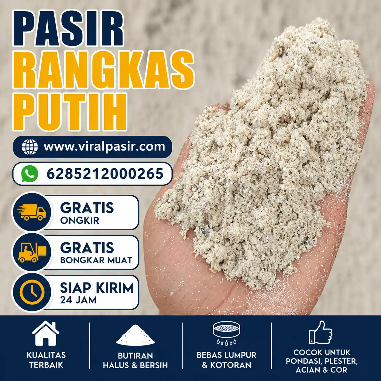 jual pasir rangkas putih murah di jabodetabek siap kirim 24 jam 2026