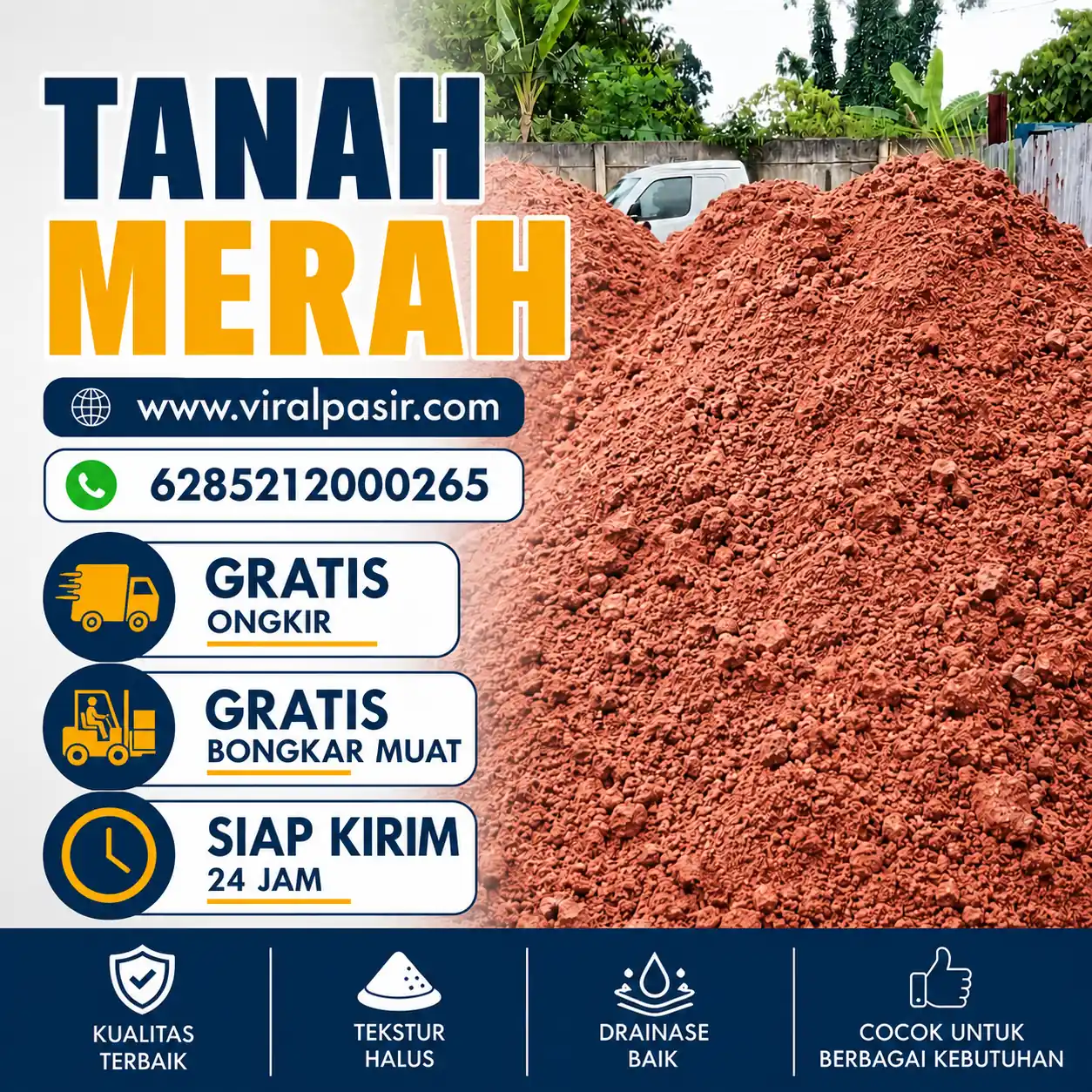jual tanah merah murah di jabodetabek siap kirim 24 jam 2026